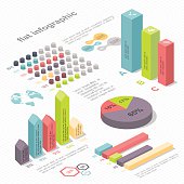Flat 3d isometric infographic for your business presentations. Can be used for infographics, graphic or website layout vector, diagram,  web design. oncept vector