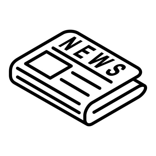 illustrations, cliparts, dessins animés et icônes de icône plate de vecteur noir de journal - news