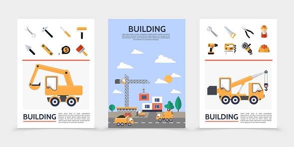 Flat Building Industry Posters