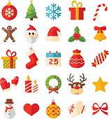 Christmas and New Year's icons: