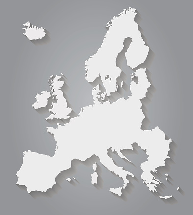 Flat Design Europe Paper Map