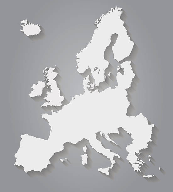 flache design-papier-karte europa - eu stock-grafiken, -clipart, -cartoons und -symbole