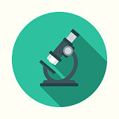 istock Flat Design Healthcare Microscope Icon with Side Shadow 869095000