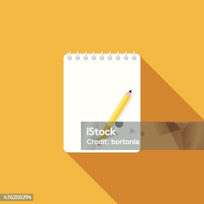 istock Flat Design Sketchbook Icon With Long Shadow 476250294