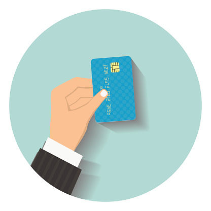Flat Design Style Illustration Hand Hold Credit Card To Pay Stock Illustration - Download Image ...