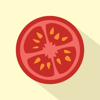 Flat Design Tomato Icon Vector Illustration