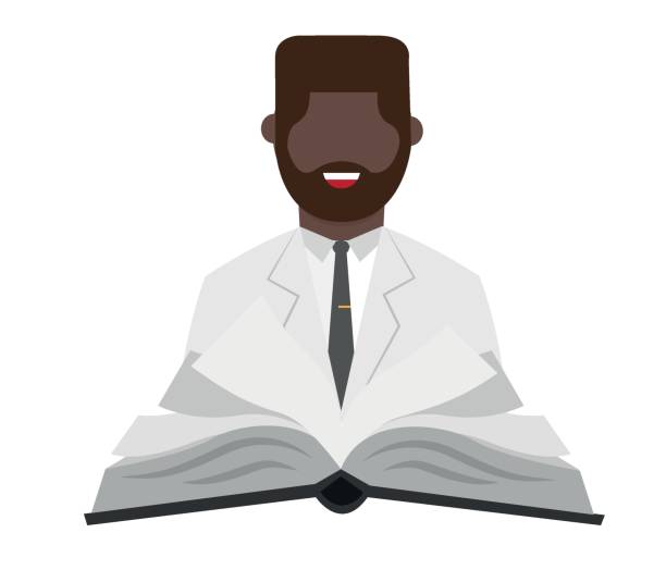 flat design junge afroamerikanische männliche medizinische fachkräfte zum thema ikone. - afro amerikanischer herkunft stock-grafiken, -clipart, -cartoons und -symbole