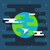 Vector illustration of the Earth in a flat design style