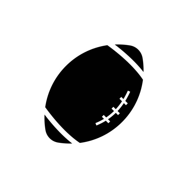 Flat icon rugby ball isolated on white background. Vector illustration. Flat icon rugby ball isolated on white background. Vector illustration. rugby ball stock illustrations