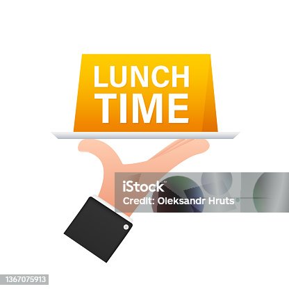 istock Flat icon with lunch time on white background for cover design. Cooking background. Vector icon. Vector logo. 1367075913
