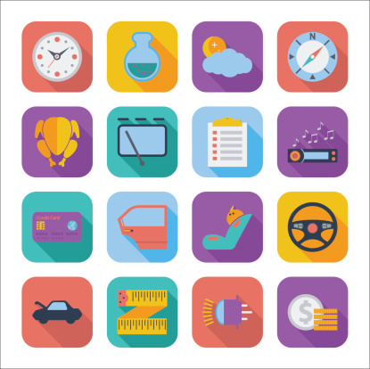 Color flat icons for Web Design and Mobile Applications. Set 4. Vector illustration. vector