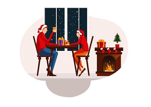 flat illustration Christmas theme