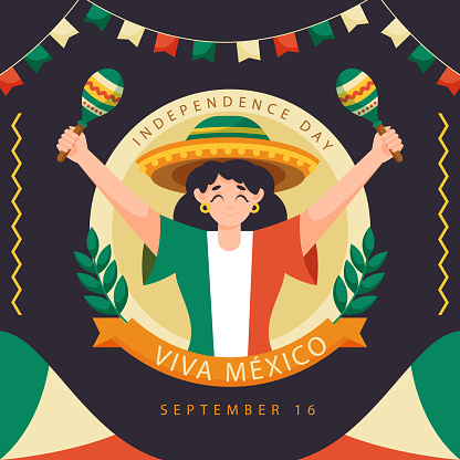 Flat illustration for mexico independence celebration Vector illustration