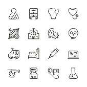Icon Set of Medical on white background , Vector line design icon The latest line design icon,Match the latest trends in design and creativity,It will help all of your graphic design & Mobile device & interface Design.