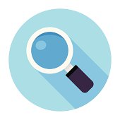 Flat & Long Shadow Magnifier Icon