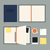 Flat notebook set (EPS 10)