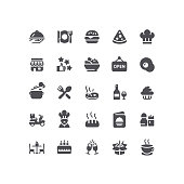 Set of flat restaurant vector icons.