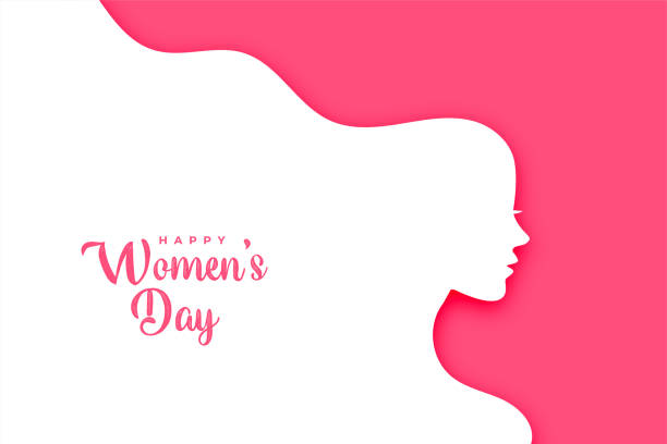 flat style happy women's day creative card design flat style happy women's day creative card design day stock illustrations