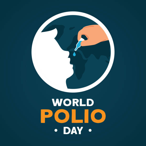 koncepcja flat world polio day - polio stock illustrations