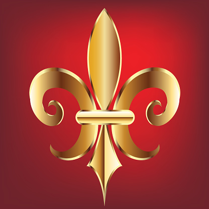 Fleur De Lis New Orleans Gold Symbol Flower Stock Illustration ...