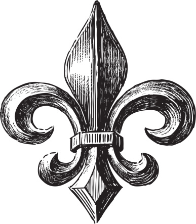 Vector drawing of the ancient symbol of the French lily.