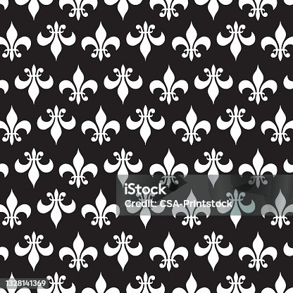 istock Fleur-de-Lis Reverse Pattern 1328141369