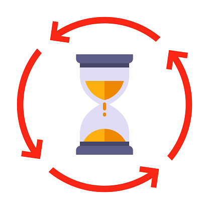 flip hourglass icon. to keep track of the elapsed time. flat vector illustration