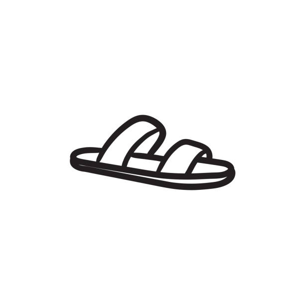 Feet In Flip Flops Drawings Illustrations, Royalty-Free Vector Graphics ...