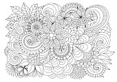 istock Floral background for coloring page 493117772