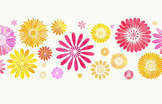 Colorful flower background - layered illustration, global color used.