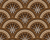 batik pattern seamless vector, Javanese brown background, colorful decorative tile, beautiful modern wallpaper, texture for traditional clothes Malaysia and Indonesian style, vintage tiles design