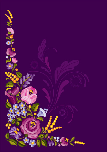 Floral ornament with copyspace