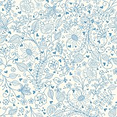 Vector seamless pattern with flowers. Hihg res jpg included . AI10-compatible EPS.