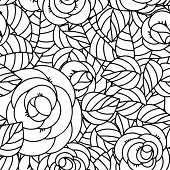 Floral seamless pattern with roses - vector artwork