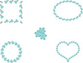 istock Floral set of forget-me-not blue flowers frames, vector 870056318