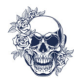 istock Floral Skull poster design. 1299108268
