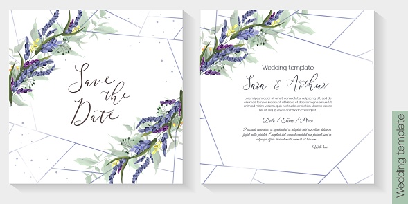 Floral vector template for wedding invitation