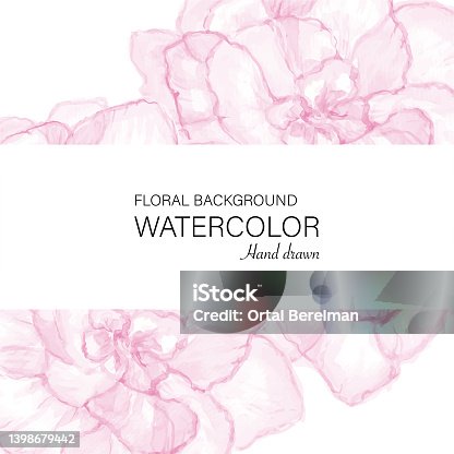 istock Floral watercolor background. Vector 1398679442