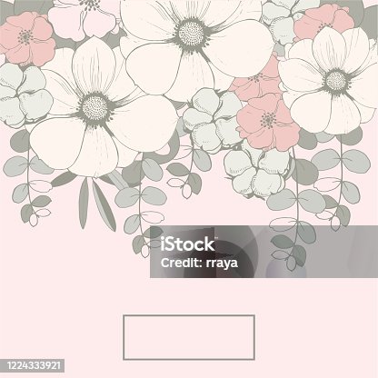 istock Floral Wedding background  with pink flowers 1224333921