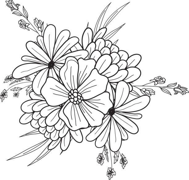 Floral Wreath Plant Arrangement Decorative Ornament Save the Date Invitation vector art illustration