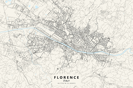 Florence, Italy Vector Map