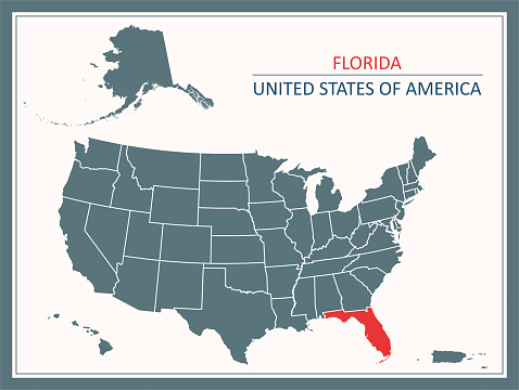 Florida map USA printable