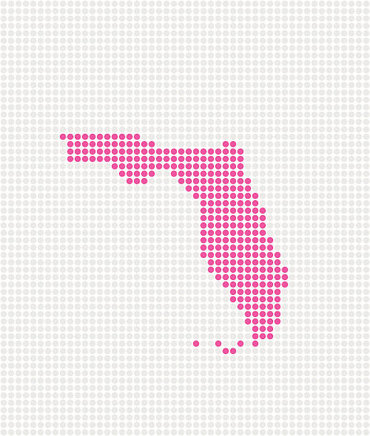 Florida Pop Atlas ( VECTOR ) Made with circles. Grouped for easy color change. svg stock illustrations