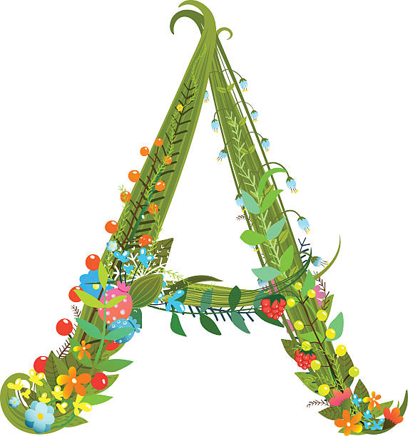Alphabet Single Flower Flower Letter A Clip Art, Vector Images ...