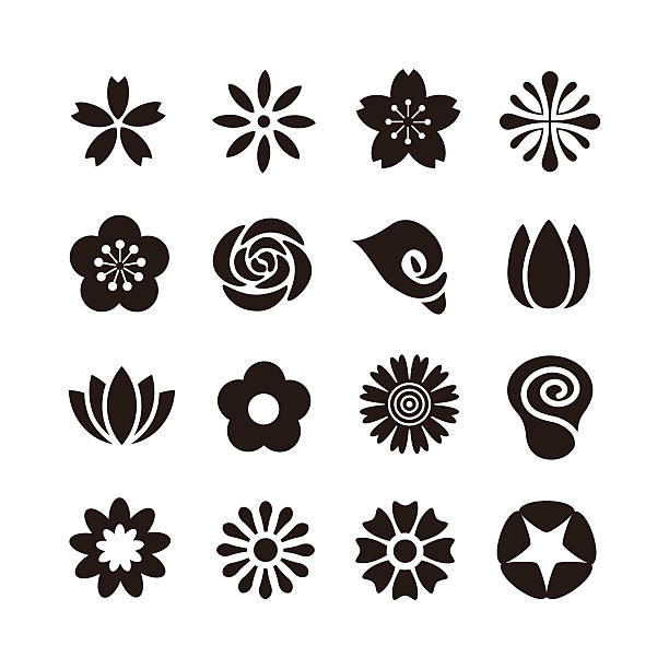 ilustraciones, imágenes clip art, dibujos animados e iconos de stock de icono de flower - alcaraz