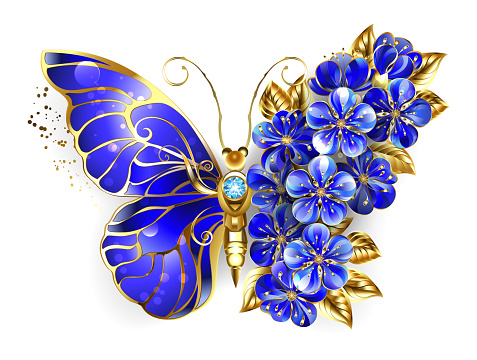 Flower sapphire butterfly