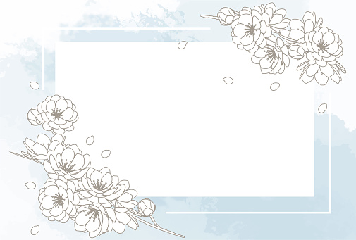 Flowers, floral, frame, simple, watercolor