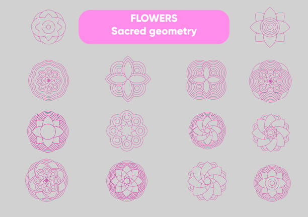 bildbanksillustrationer, clip art samt tecknat material och ikoner med blommor. helig geometri - flower of life sacred geometry