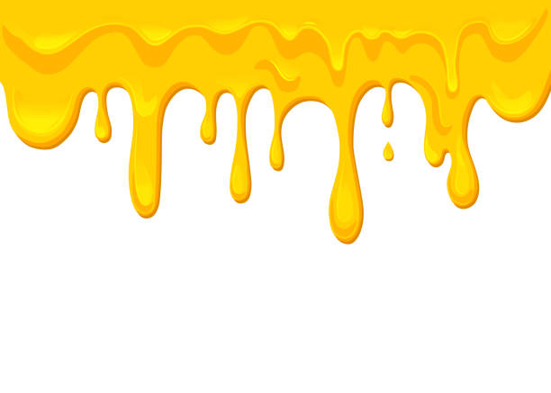 Flowing Melted cheese  isolated on white background. Processed cheese wallpaper . Flowing Melted cheese  isolated on white background. Processed cheese wallpaper .Borders of a vector cartoon of hot cheddar, parmesan. cheddar cheese stock illustrations