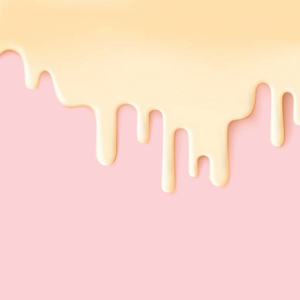 płynąca żółta glazura na różowej fakturze słodkiego wektora żywności streszczenie tła.
topi lody na powierzchni. edytowalny - łatwa zmiana kolorów. - ice cream stock illustrations